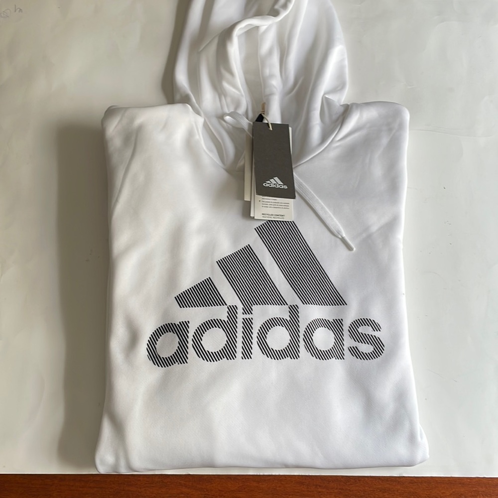 NWT Adidas Hoodie- White- MGG - Big Bos